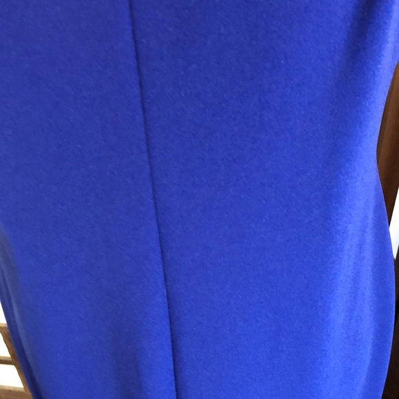 Calvin Klein royal blue dress sz 8 / fitted sheath /gold tone exposed zipper - Picture 10 of 16